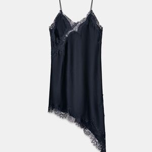 VIRAL Zara ZW Collection Sexy 90s Asymmetric Lace Dress M
